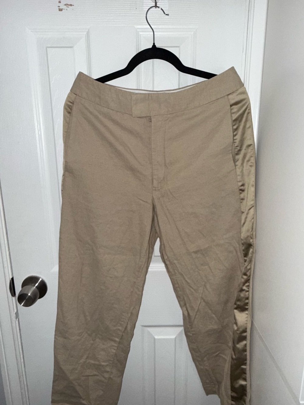 Banana Republic Khaki Trousers with Satin Side Trim